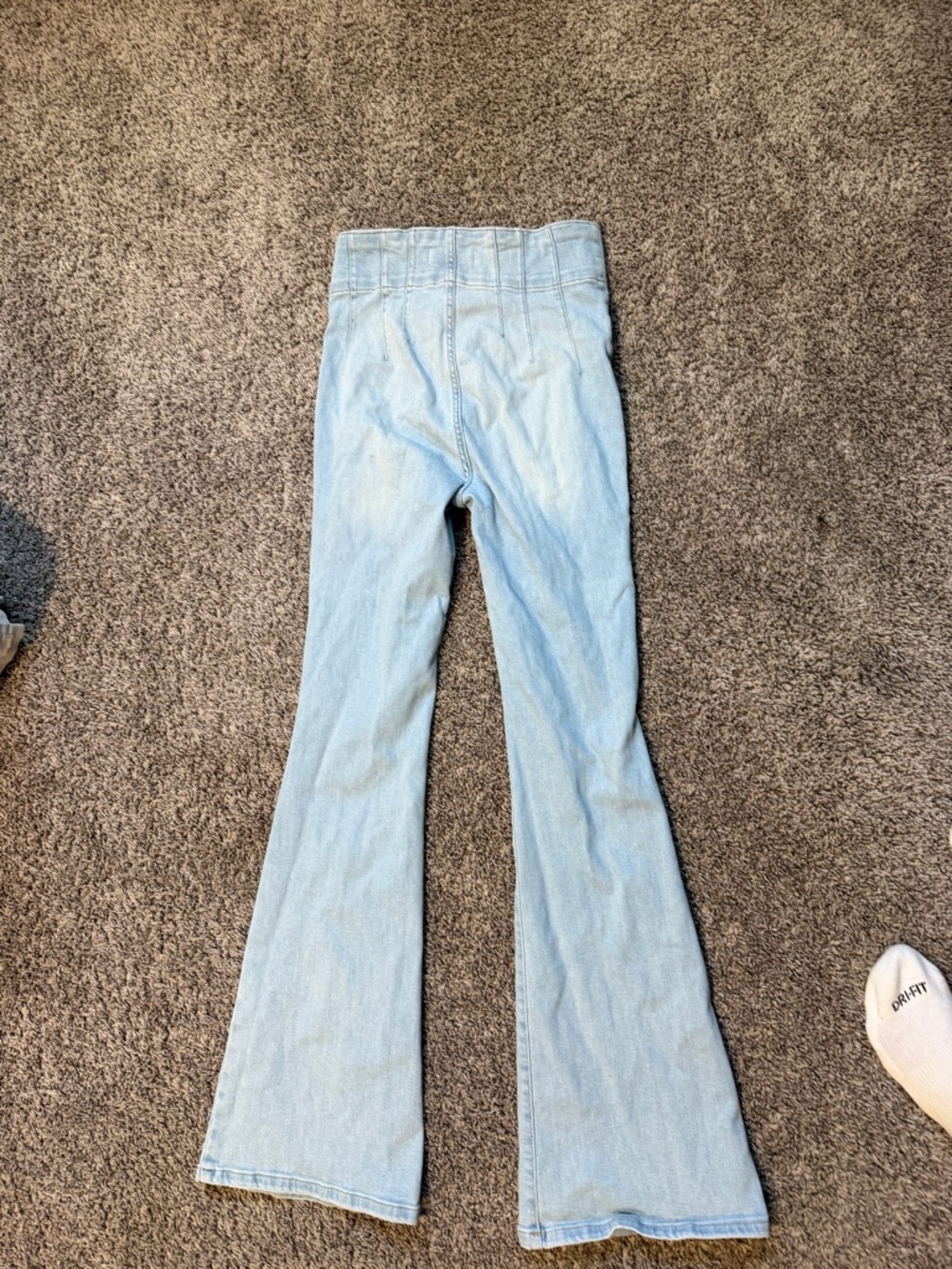 Free People Light Blue Jayde Flare Wide-Leg Jeans - Picture 2 of 2